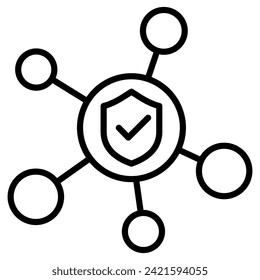 IoT Security icon line vector illustration