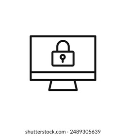 IOT security logo sign vector outline