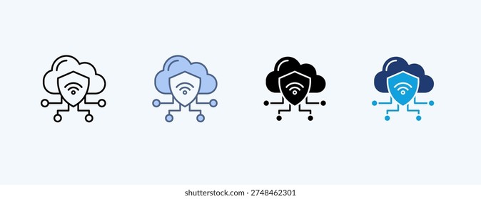 Iot Security Multiple Icon Illustration Vector