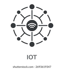 Vector de diseño de glifo de estilo simple de Iot