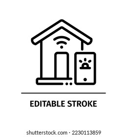iot smart home icon. editable stroke