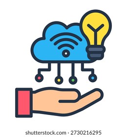 Iot Solution Icon Lineal Color Design Vector Illustration