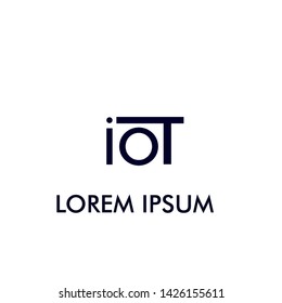 IOT Text Logo Icon For New Technology In Internet Of Things Company