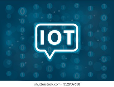 IOT Vector Background. Internet Of Things Concept With Logo And Binary Background.