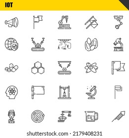 iot vector line icons set. protest, marshall and pills Icons. Thin line design. Modern outline graphic elements, simple stroke symbols stock illustration