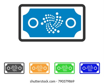 Iota Bank Note icon. Vector illustration style is a flat iconic iota bank note symbol with gray, yellow, green, blue color versions. Designed for web and software interfaces.