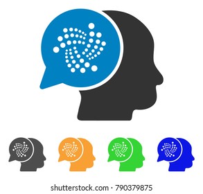 Iota Business Idea icon. Vector illustration style is a flat iconic iota business idea symbol with gray, yellow, green, blue color variants. Designed for web and software interfaces.