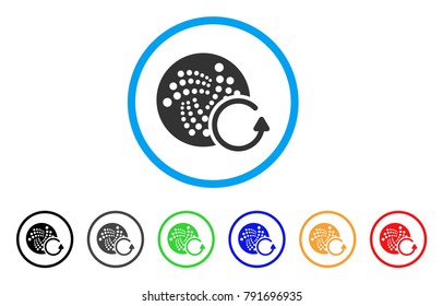 Iota Chargeback rounded icon. Style is a flat gray symbol inside light blue circle with bonus color variants. Iota Chargeback vector designed for web and software interfaces.