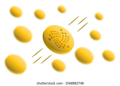 Iota coin cryptocurrency background with gaussian blur effect