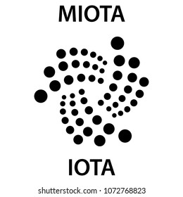IOTA cryptocurrency blockchain icon. Virtual electronic, internet money or cryptocoin symbol, logo
