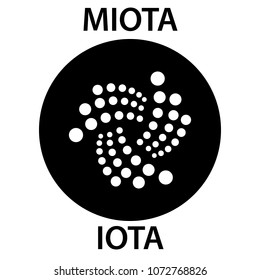 IOTA cryptocurrency blockchain icon. Virtual electronic, internet money or cryptocoin symbol, logo