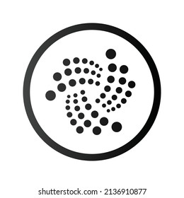 IOTA Cryptocurrency coin icon. MIOTA sign. Cryptocurrency vector icon. Flat Vector illustration - Vector