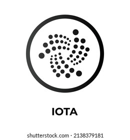 IOTA Cryptocurrency coin icon. MIOTA sign. Cryptocurrency vector icon. Flat Vector illustration - Vector