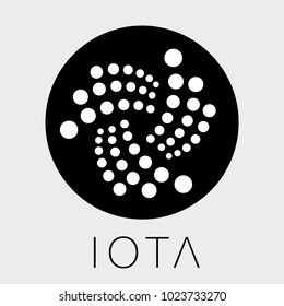 IOTA decentralized blockchain Internet-of-things payments. Iota cryptocurrency dark vector logo.