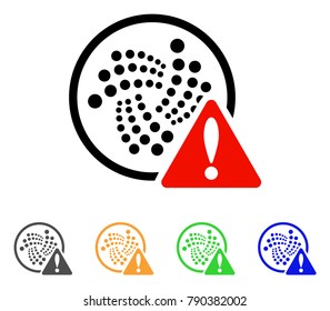 Iota Error icon. Vector illustration style is a flat iconic iota error symbol with grey, yellow, green, blue color variants. Designed for web and software interfaces.