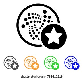 Iota Favourites Star icon. Vector illustration style is a flat iconic iota favourites star black symbol with gray, yellow, green, blue color variants. Designed for web and software interfaces.