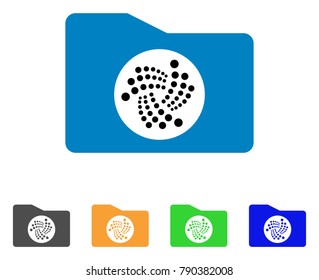 Iota Folder icon. Vector illustration style is a flat iconic iota folder symbol with gray, yellow, green, blue color variants. Designed for web and software interfaces.