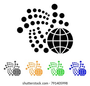 Iota Global icon. Vector illustration style is a flat iconic iota global black symbol with grey, yellow, green, blue color variants. Designed for web and software interfaces.
