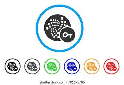 Iota Key rounded icon. Style is a flat grey symbol inside light blue circle with additional color versions. Iota Key vector designed for web and software interfaces.