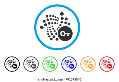 Iota Key rounded icon. Style is a flat grey symbol inside light blue circle with additional color variants. Iota Key vector designed for web and software interfaces.