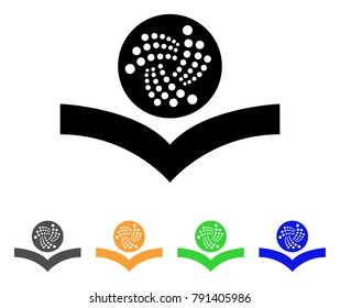 Iota Knowledge icon. Vector illustration style is a flat iconic iota knowledge black symbol with gray, yellow, green, blue color variants. Designed for web and software interfaces.