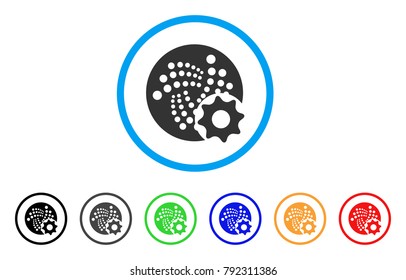 Iota Options Gear rounded icon. Style is a flat gray symbol inside light blue circle with bonus colored variants. Iota Options Gear vector designed for web and software interfaces.