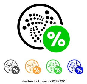 Iota Percent icon. Vector illustration style is a flat iconic iota percent symbol with gray, yellow, green, blue color variants. Designed for web and software interfaces.