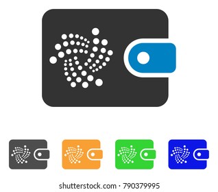 Iota Purse icon. Vector illustration style is a flat iconic iota purse symbol with gray, yellow, green, blue color versions. Designed for web and software interfaces.