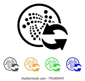 Iota Refresh icon. Vector illustration style is a flat iconic iota refresh black symbol with gray, yellow, green, blue color variants. Designed for web and software interfaces.
