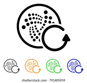 Iota Refund icon. Vector illustration style is a flat iconic iota refund black symbol with gray, yellow, green, blue color versions. Designed for web and software interfaces.