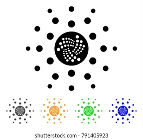 Iota Shine Dots icon. Vector illustration style is a flat iconic iota shine dots black symbol with grey, yellow, green, blue color versions. Designed for web and software interfaces.