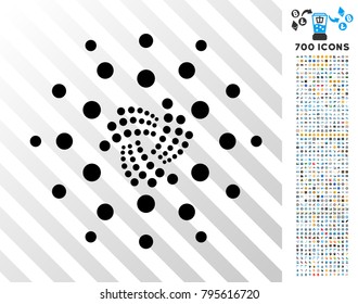 Iota Shine Rays icon with 700 bonus bitcoin mining and blockchain pictographs. Vector illustration style is flat iconic symbols design for bitcoin apps.