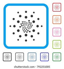 Iota Shine Rays icon. Flat grey pictogram symbol in a blue rounded square. Black, grey, green, blue, red, pink color variants of iota shine rays vector. Designed for web and software user interface.