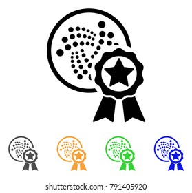 Iota Star Reward icon. Vector illustration style is a flat iconic iota star reward black symbol with grey, yellow, green, blue color versions. Designed for web and software interfaces.