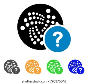 Iota State icon. Vector illustration style is a flat iconic iota state symbol with gray, yellow, green, blue color variants. Designed for web and software interfaces.