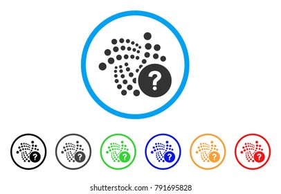 Iota State Question rounded icon. Style is a flat grey symbol inside light blue circle with bonus colored variants. Iota State Question vector designed for web and software interfaces.