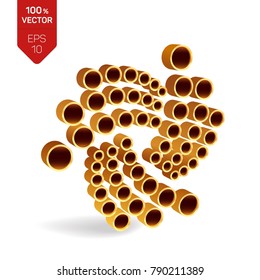 Iota symbol. 3D isometric golden Iota Sign. Digital currency. Cryptocurrency. Vector illustration