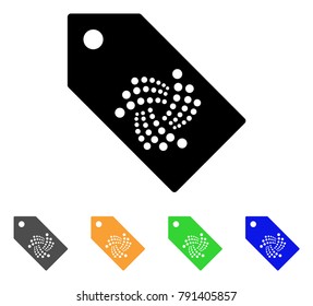 Iota Tag icon. Vector illustration style is a flat iconic iota tag black symbol with grey, yellow, green, blue color variants. Designed for web and software interfaces.