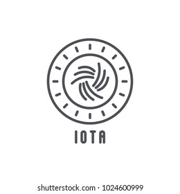 Iota thin line icon. Modern vector illustration of cryptocurrency.
