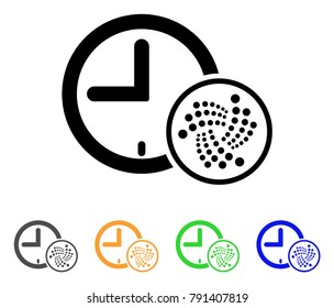 Iota Time icon. Vector illustration style is a flat iconic iota time black symbol with grey, yellow, green, blue color versions. Designed for web and software interfaces.