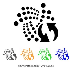 Iota Update Arrows icon. Vector illustration style is a flat iconic iota update arrows black symbol with grey, yellow, green, blue color variants. Designed for web and software interfaces.