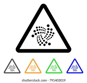 Iota Warning icon. Vector illustration style is a flat iconic iota warning black symbol with gray, yellow, green, blue color versions. Designed for web and software interfaces.