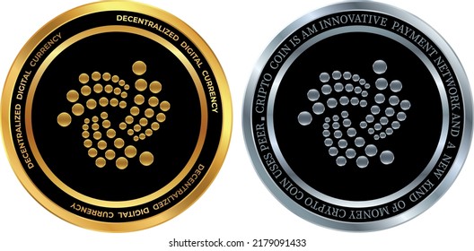 iota-miota coin vector illustrations. 3d illustration