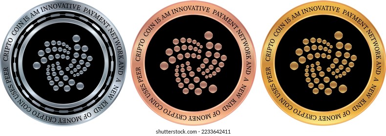 iota-miota coin vector illustrations. 3d illustration