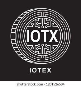 iotex coin Cryptocurrency  icon with black background