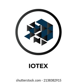 IoTeX Cryptocurrency coin icon. IOTX coin symbol. Cryptocurrency vector icon. Flat Vector illustration - Vector