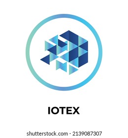 IoTeX Cryptocurrency coin icon. IOTX coin symbol. Cryptocurrency vector icon. Flat Vector illustration - Vector