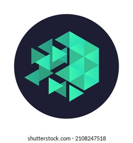 Iotex Icon IOTX Coin Cryptocurrency vector illustration. Best used for T-shirt designs and trading websites.