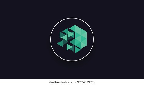 IoTeX, IOTX Coin cryptocurrency logo on isolated background with copy space. 3d vector illustration of IoTeX, IOTX token icon banner design concept.