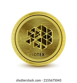 IoTeX (IOTX) coin isolated on white background. Cryptocurrency blockchain (crypto currency) digital currency alternative currency. 3D Vector illustration. Symbol of business modern gold, money.